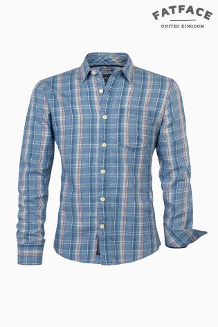 Fat Face Blue Padstow Check Shirt